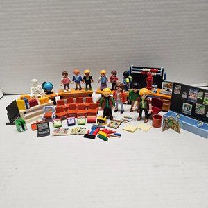 Playmobil Lot Bundle 7486 5971 School Students Teachers Classroom Furniture Acc+